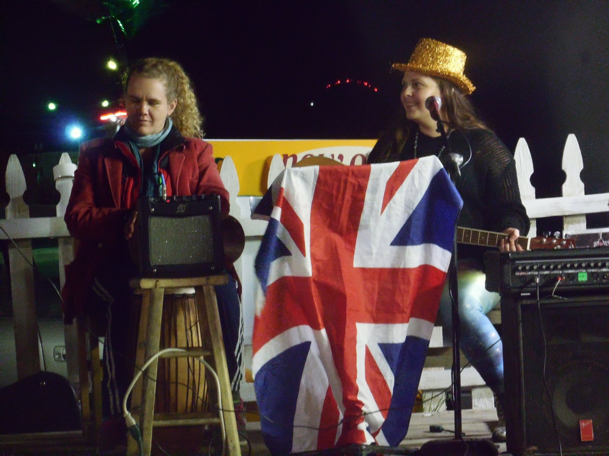 Night performance with Melanie Rose Maxwell and a fellow musician